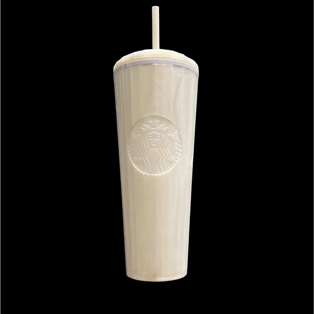 NWT-STARBUCKS-2021 PEARL WHITE MARBLE IRIDESCENT TUMBLER